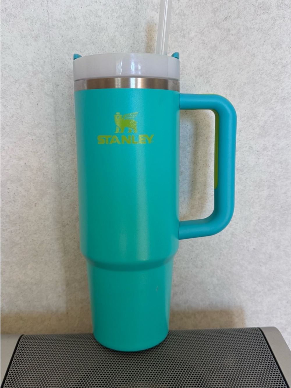 Stanley Teal Insulated Travel Mug with Handle and Straw